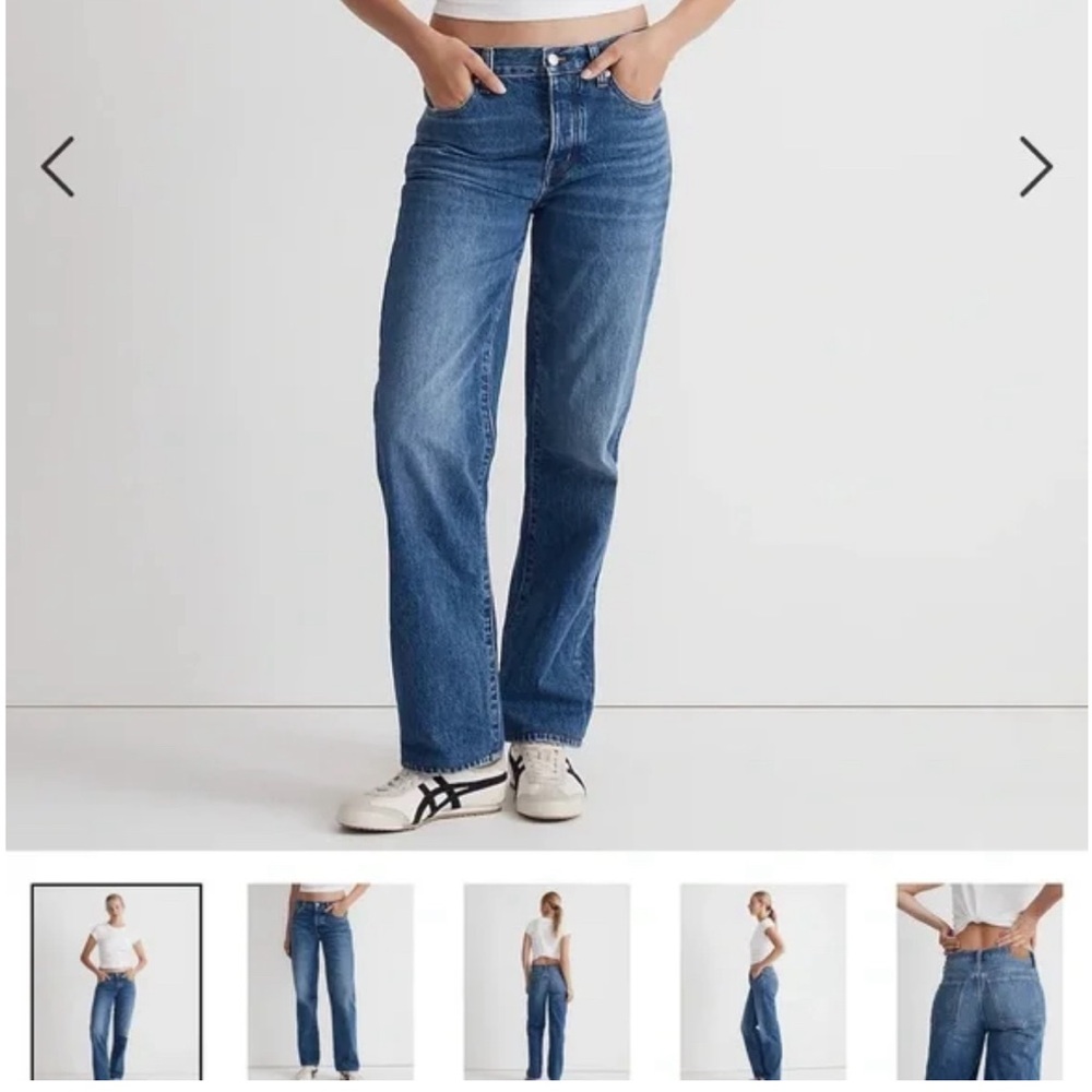 petite low slung straight jeans in stoughton wash
